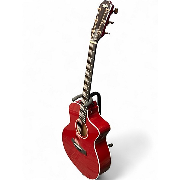 Used Taylor 214CE-Red Deluxe Wine Red Acoustic Electric Guitar