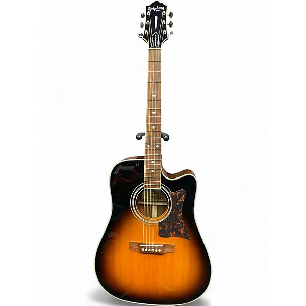 Used Epiphone DR500MCE Masterbuilt Vintage Sunburst Acoustic Electric Guitar