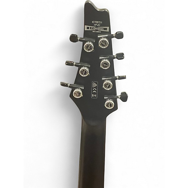 Used Ibanez Iceman Iron Label 7str Flat Black Solid Body Electric Guitar