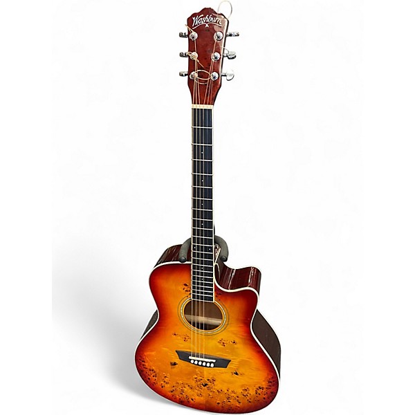 Used Washburn DFBACEA Natural Acoustic Electric Guitar
