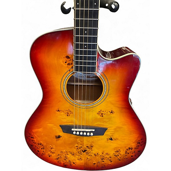Used Washburn DFBACEA Natural Acoustic Electric Guitar