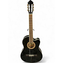 Used Lucero LCT250CE Black Classical Acoustic Electric Guitar
