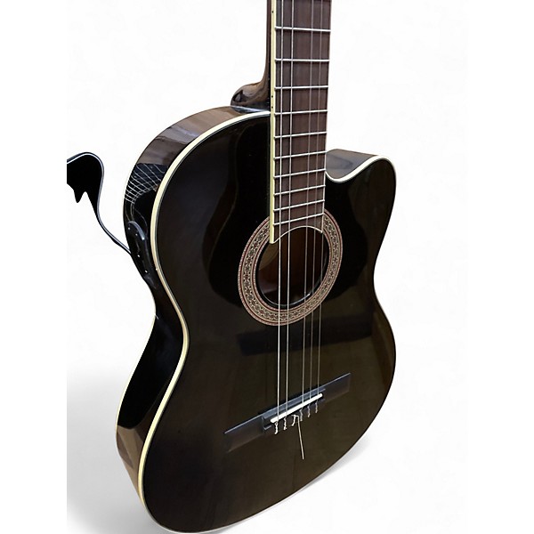 Used Lucero LCT250CE Black Classical Acoustic Electric Guitar
