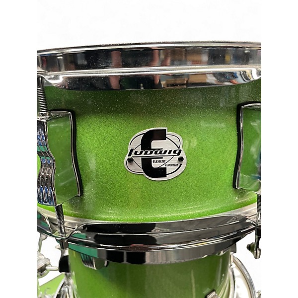 Used Ludwig 6 Piece Evolution Lime Sparkle Drum Kit