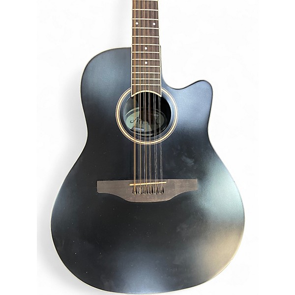 Used Applause ab2412-5s Black 12 String Acoustic Electric Guitar