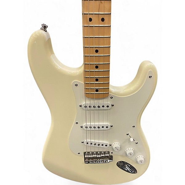 Used Fender Artist Series Jimmie Vaughan Tex-Mex Stratocaster Olympic White Solid Body Electric Guitar