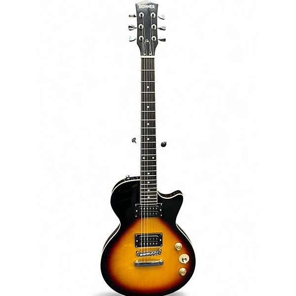 Used Donner Single Cut 2 Color Sunburst Solid Body Electric Guitar