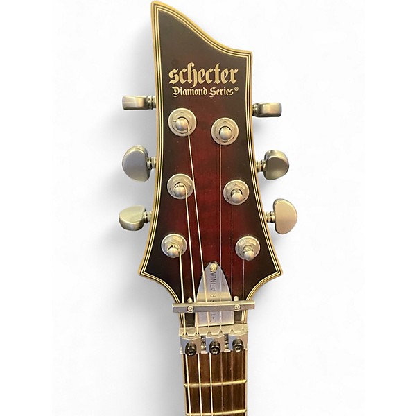 Used Schecter Guitar Research C1 -FR Platinum Crimson Red Burst Solid Body Electric Guitar