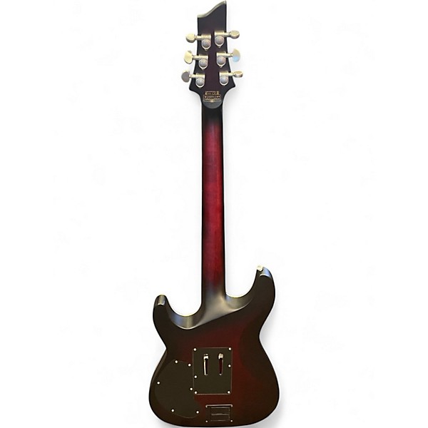 Used Schecter Guitar Research C1 -FR Platinum Crimson Red Burst Solid Body Electric Guitar