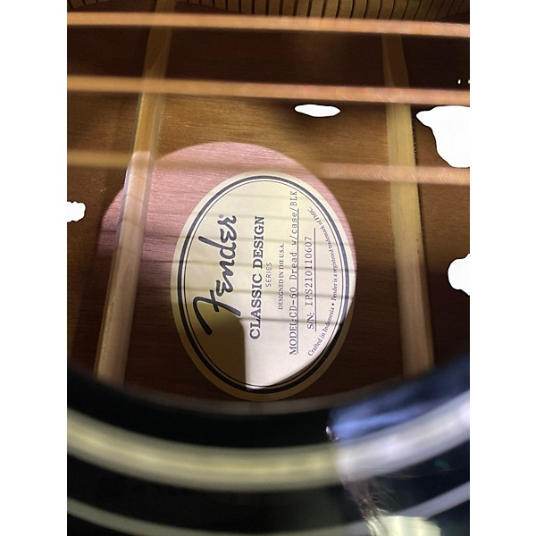 Used Fender CD60 Dreadnought Black Acoustic Guitar