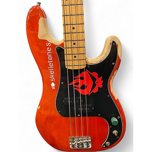 Used Fender American Standard Precision Bass Orange Electric Bass Guitar