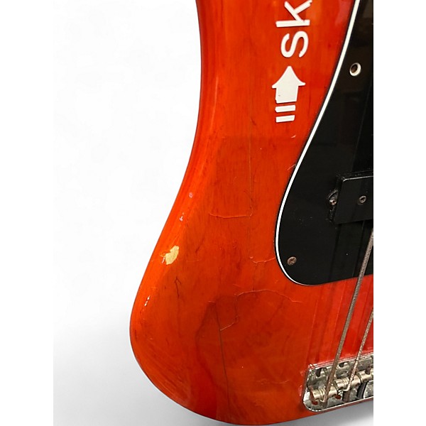 Used Fender American Standard Precision Bass Orange Electric Bass Guitar