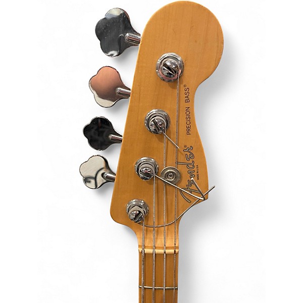 Used Fender American Standard Precision Bass Orange Electric Bass Guitar