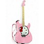 Used Squier Hello Kitty Stratocaster Single Hum Black With Kitty Pickguard Pink Solid Body Electric Guitar thumbnail