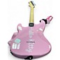 Used Squier Hello Kitty Stratocaster Single Hum Black With Kitty Pickguard Pink Solid Body Electric Guitar