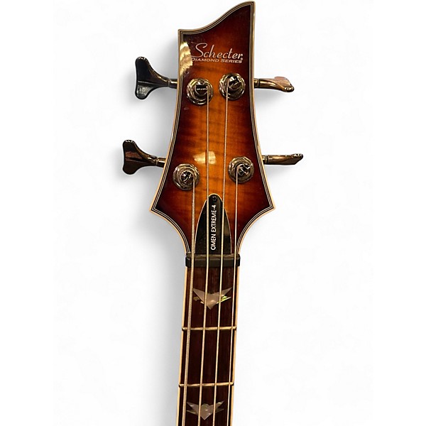 Used Schecter Guitar Research Omen Extreme 4 String Tobacco Burst Electric Bass Guitar