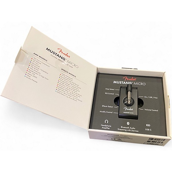 Used Fender Mustang Micro Guitar Headphone Amp Battery Powered Amp