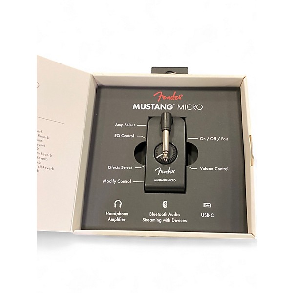 Used Fender Mustang Micro Guitar Headphone Amp Battery Powered Amp