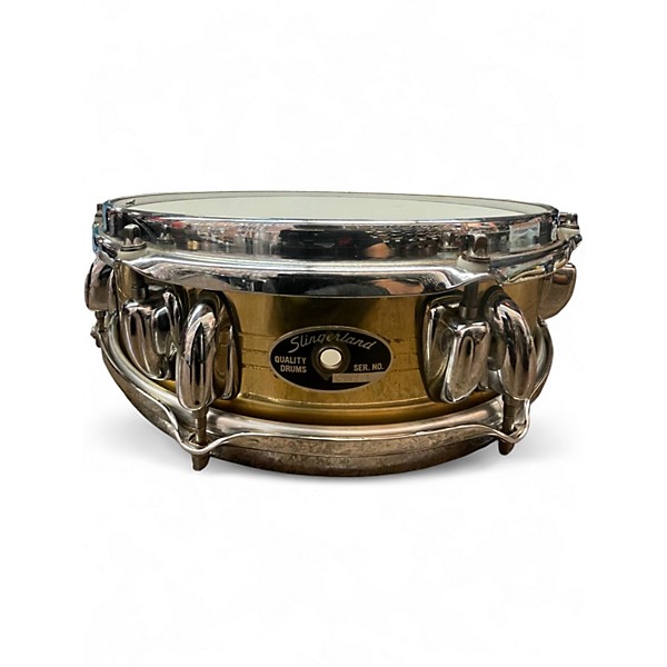 Used Sligerland 3.5X14 BRASS PICCOLO SNARE Gold Drum
