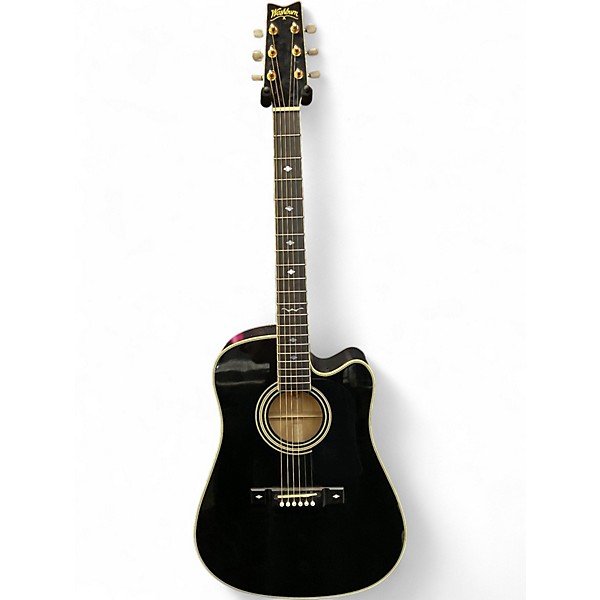 Used Washburn D-17 CEM Black Acoustic Electric Guitar