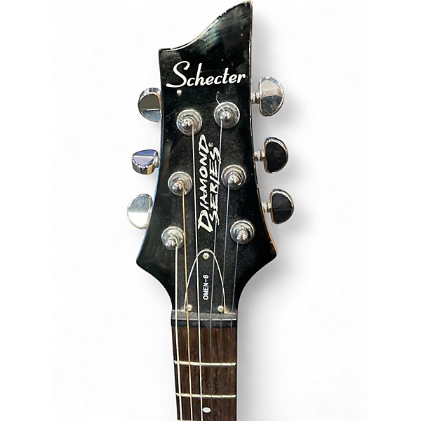 Used Schecter Guitar Research DIAMOND SERIES OMEN-6 Black Solid Body Electric Guitar