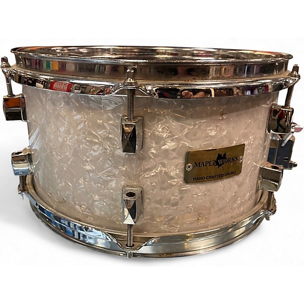 Used Maple Works 6X12 Maple Snare Drum White Marine Pearl Drum