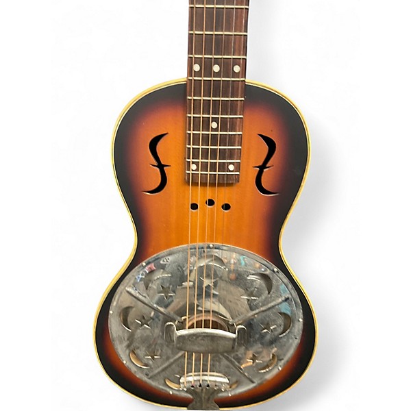 Used Republic Minolian Parlour Metal Resonator 2 Color Sunburst Acoustic Guitar