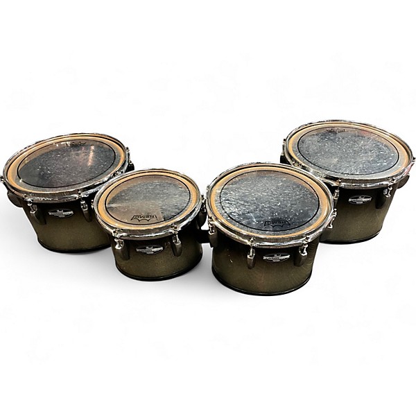 Used Pearl Multiple Championship Series Marching Tenor Drums Black and Silver Roto Toms