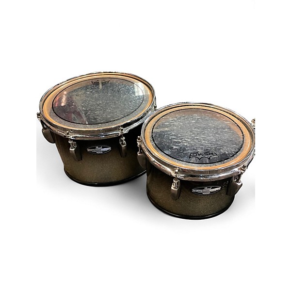 Used Pearl Multiple Championship Series Marching Tenor Drums Black and Silver Roto Toms