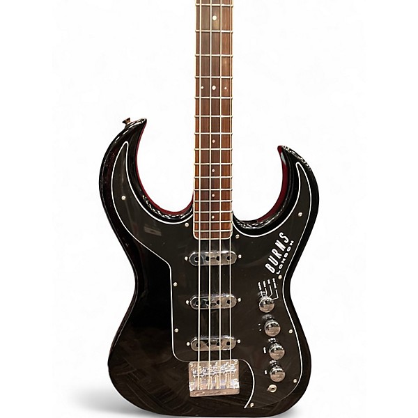Used Burns Bison Black Electric Bass Guitar