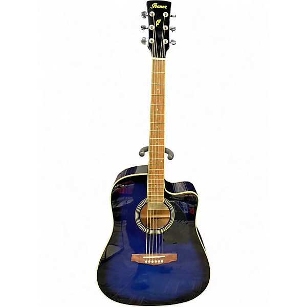 Used Ibanez PF15 Trans Blue Acoustic Guitar