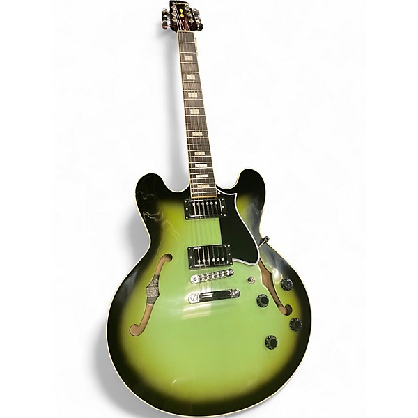 Used Heritage Custom Core H-535 Green Burst Hollow Body Electric Guitar