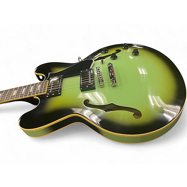 Used Heritage Custom Core H-535 Green Burst Hollow Body Electric Guitar