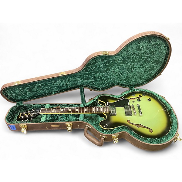 Used Heritage Custom Core H-535 Green Burst Hollow Body Electric Guitar