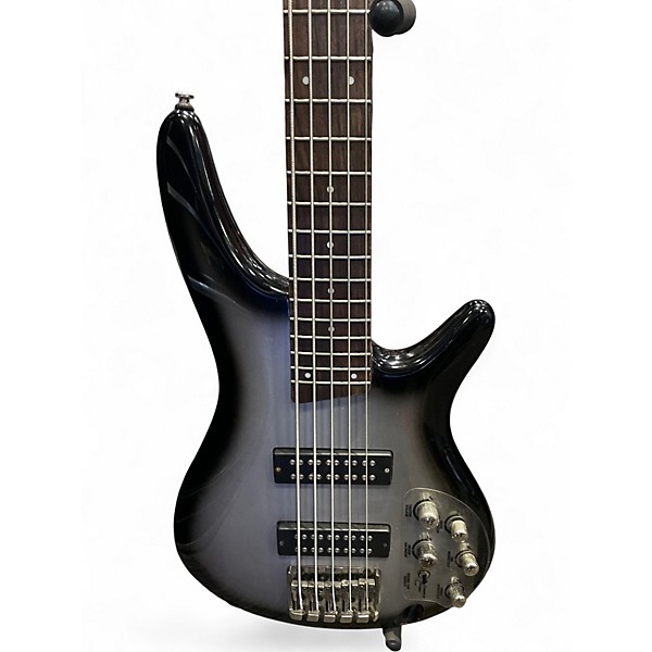 Used Ibanez SR305 5 String Metallic Silver Electric Bass Guitar