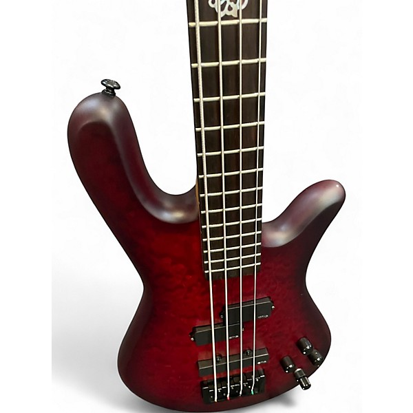 Used Spector NS Pulse II Trans Red Electric Bass Guitar