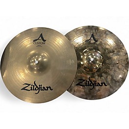 Used Zildjian 14in A CUSTOM HI HAT PAIR Cymbal