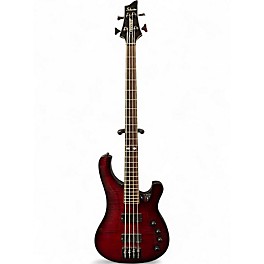 Used Schecter Guitar Research Diamond Series 004 Trans Crimson Red Electric Bass Guitar