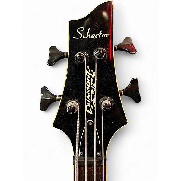 Used Schecter Guitar Research Diamond Series 004 Trans Crimson Red Electric Bass Guitar