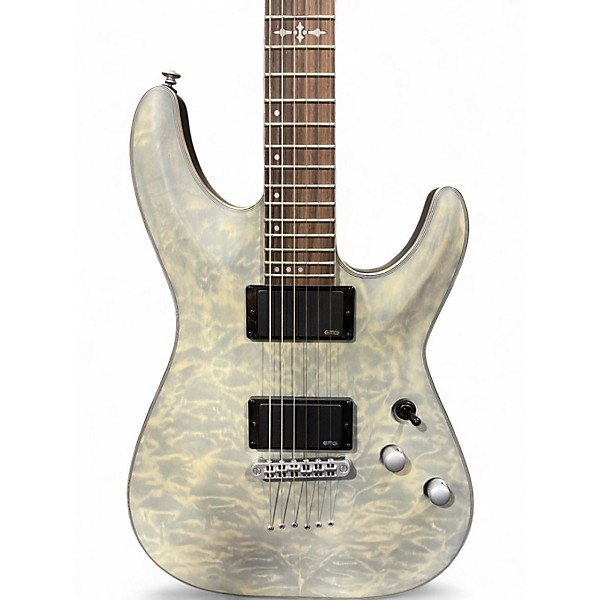 Used Schecter Guitar Research C1 Platinum Trans White Solid Body Electric Guitar