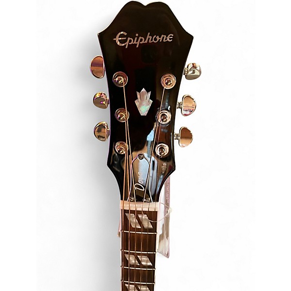 Used Epiphone Dove Pro White Acoustic Electric Guitar