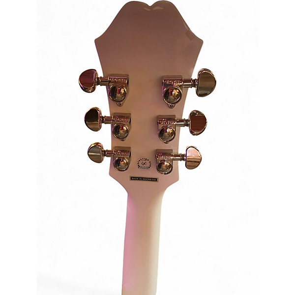 Used Epiphone Dove Pro White Acoustic Electric Guitar