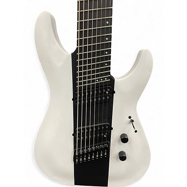 Used Schecter Guitar Research C-8 MULTISCALE ROB SCALLON White Solid Body Electric Guitar