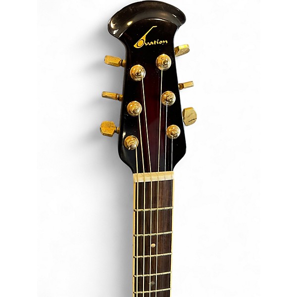 Used Ovation 1528D Red Acoustic Electric Guitar