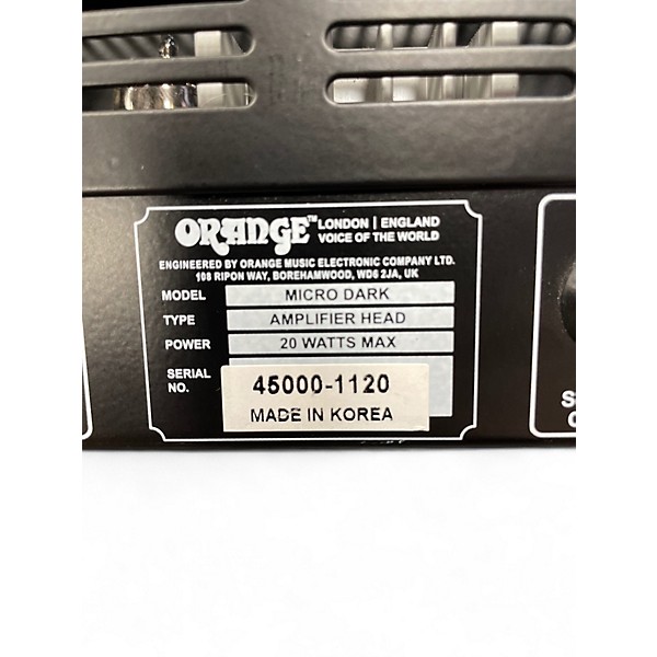 Used Orange Amplifiers Micro Dark 20W Tube Guitar Amp Head