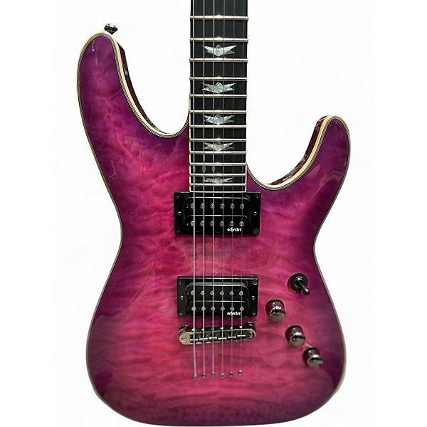 Used Schecter Guitar Research Omen Extreme 6 Shocking Pink Solid Body Electric Guitar