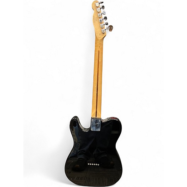 Used Squier Telecaster Custom Black and White Solid Body Electric Guitar