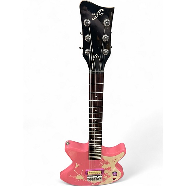 Used First Act Doublecut Pink Solid Body Electric Guitar