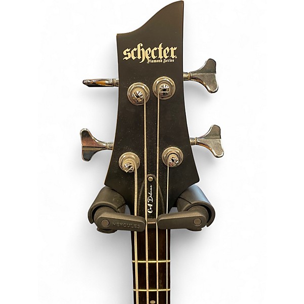 Used Schecter Guitar Research C-4 deluxe Satin Black Electric Bass Guitar