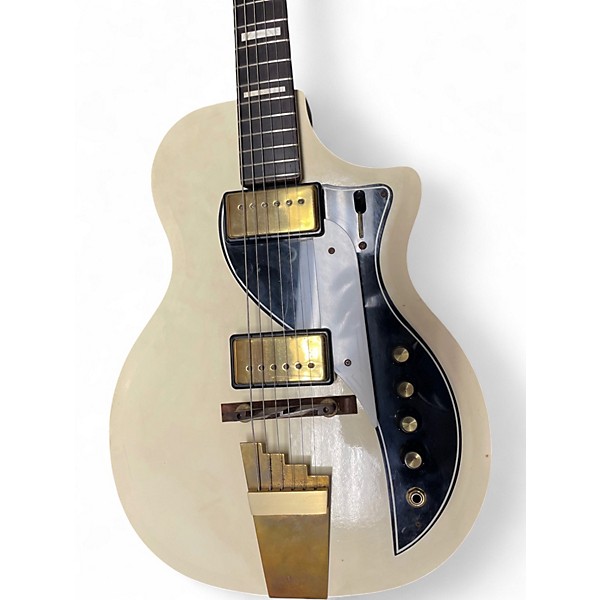Vintage 1957 Supro Dual Tone White Solid Body Electric Guitar
